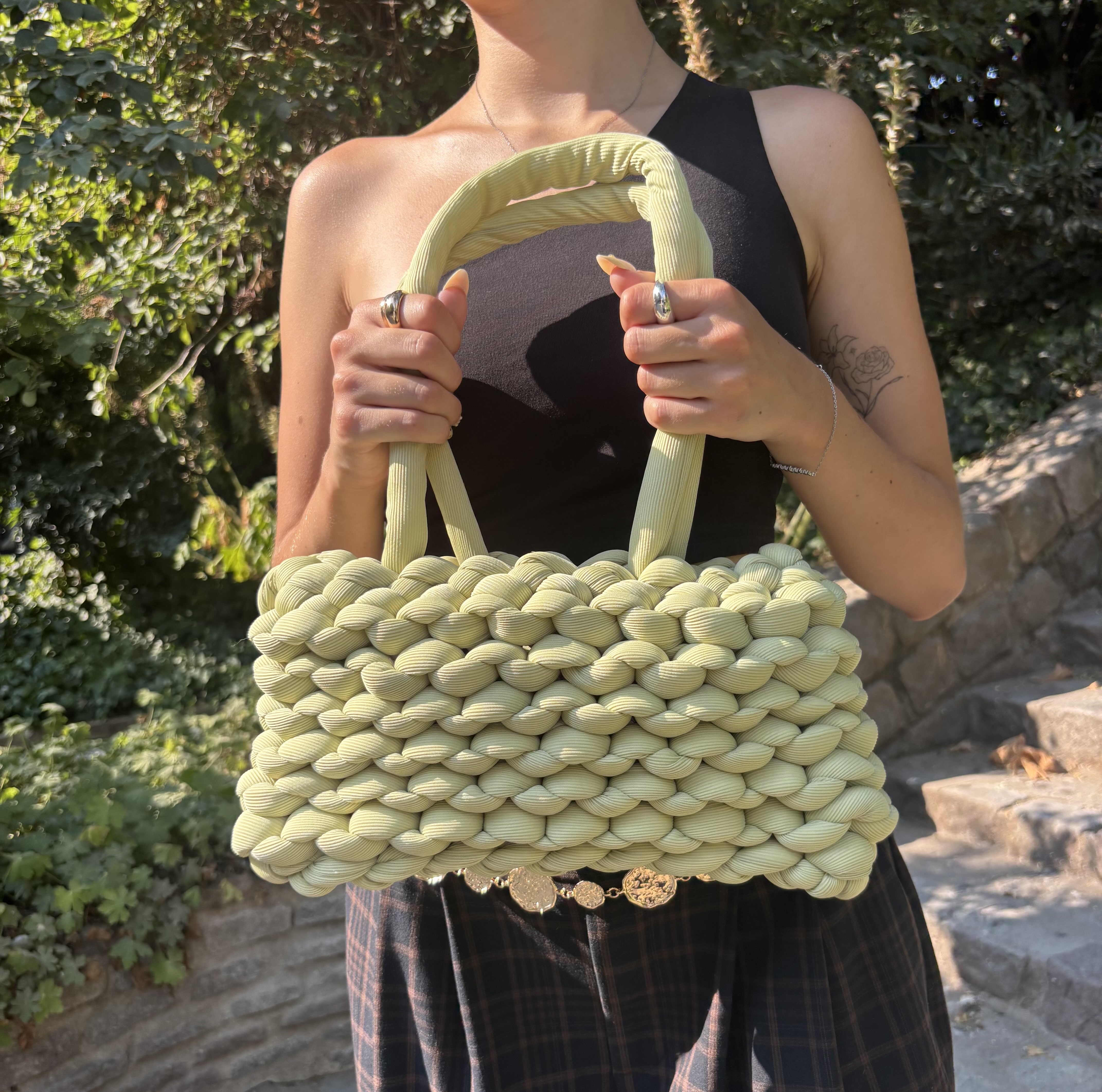 Sac Tressé Vert Matcha Brahg — Grand format